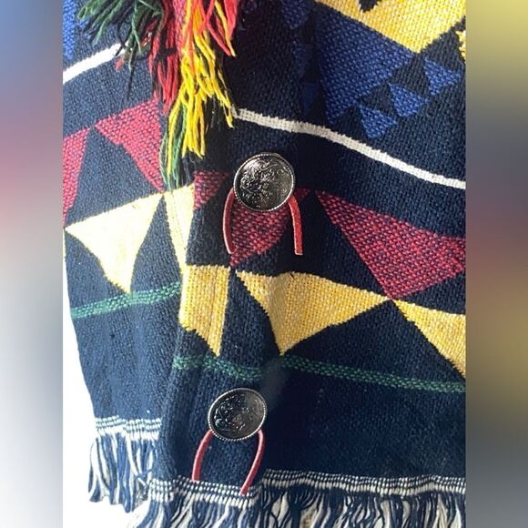 E. Clair Designs Vintage Western Aztec Southwestern Print Blanket Vest OS - Picture 2 of 5